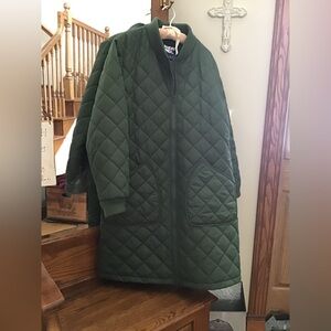 Lands' End Olive Quilted Jacket